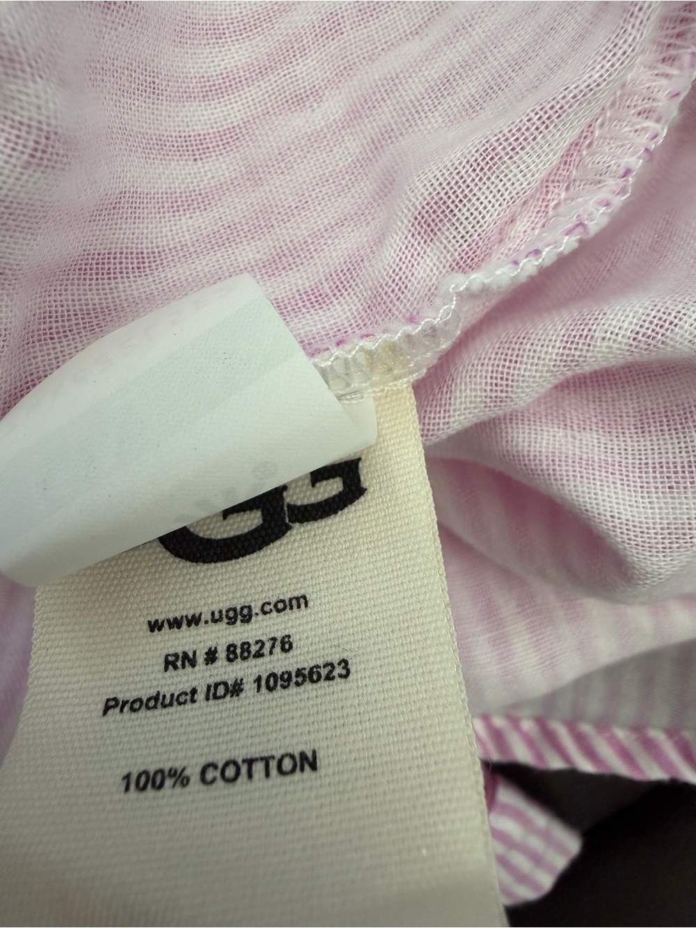 UGG Pink White Striped Pajama Set Button Down Short Sleeve Sleepwear NWT Size L - Picture 6 of 12
